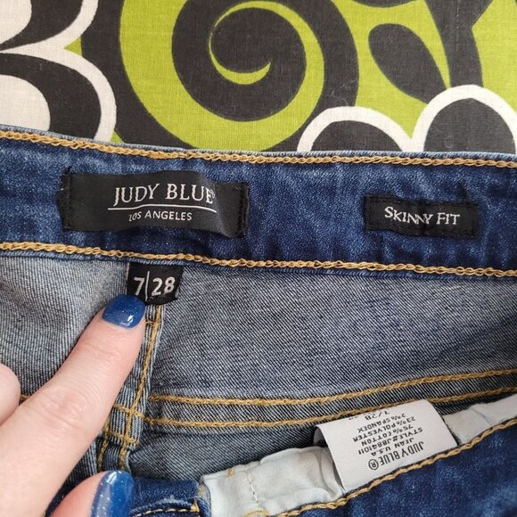 Judy Blue womens 7 28 Jasmin Mid rise leopard print side stripe skinny jeans - Picture 3 of 9